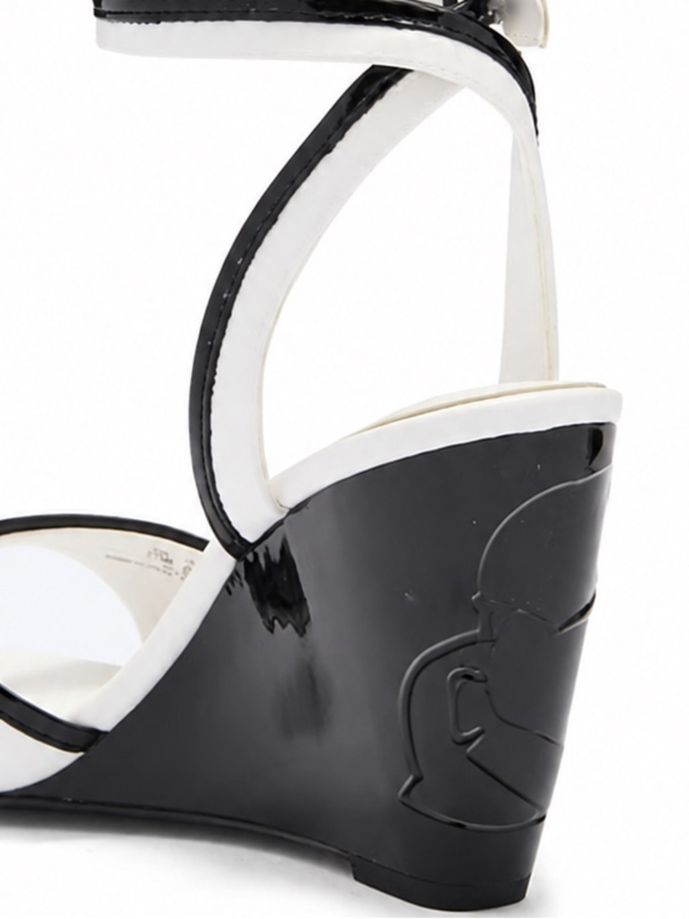 Karl Lagerfeld White Sandal Heels with Black Trim